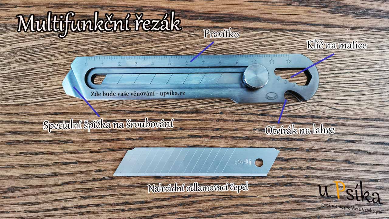 Odlamovací nůž pro kutila s gravírováním funkce